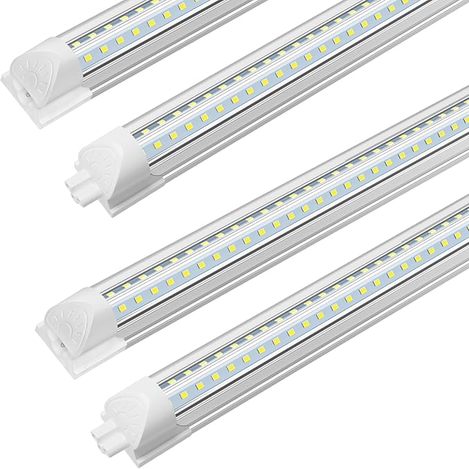 SHOPLED LED Shop Light 4FT, 40W 5500LM 5000K Daylight White, V-Shape Linkable T8 LED Tube Lights, 4 Foot Shop Lights for Workshop, Garage, Warehouse, Basement, ETL Listed, 4-Pack