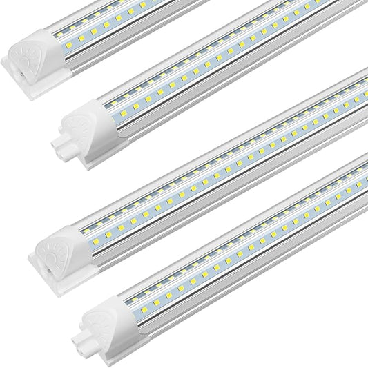 SHOPLED LED Shop Light 4FT, 40W 5500LM 5000K Daylight White, V-Shape Linkable T8 LED Tube Lights, 4 Foot Shop Lights for Workshop, Garage, Warehouse, Basement, ETL Listed, 4-Pack
