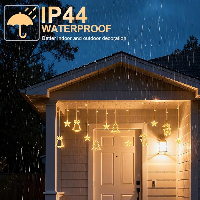 Curtain String Light Decorations 11.48FT Connectable Warm White Hanging Home Lamp USB Powered Fairy Light Indoor/Outdoor for Family Party Decor