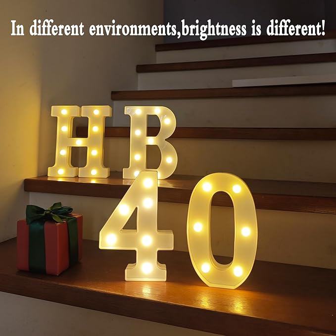 LED Marquee Numbers, Small Light Up Numbers for Party, 8.58 Inch Battery Powered Lighted Number for Birthday, Night Light, Table or Home Decor (Number 4)