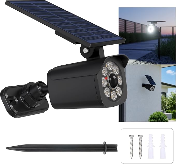 Solar Motion Light Outdoor, Solar Spotlight with Motion Sensor, IP67 Waterproof Solar Power Security Light, 360° Rotatable for Garden, Yard, Pathway, Fence, Driveway, 1200LM(1 Pack)
