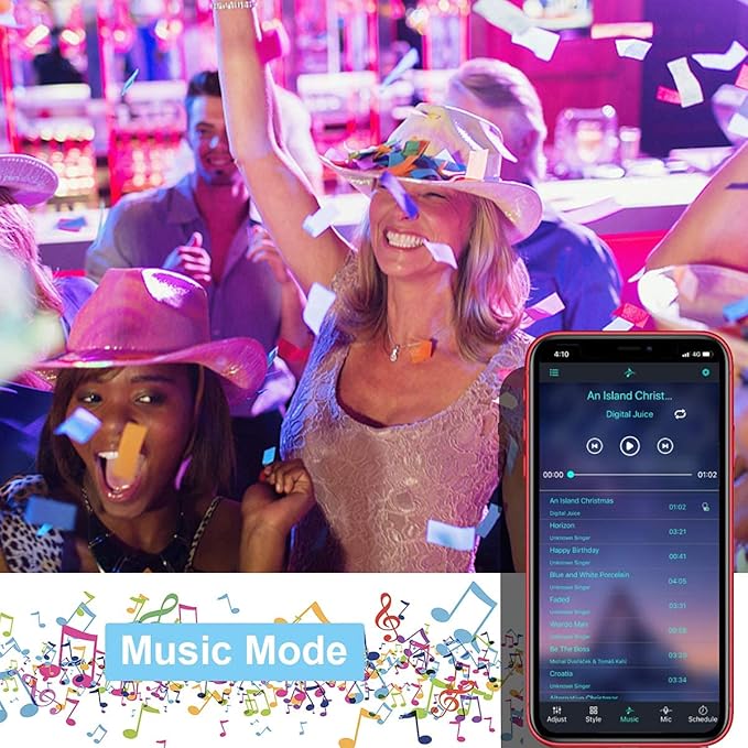 SUPERNIGHT 2 in 1 RGB LED Strip Light Controller, App Controlled Smart Music Controller for Android and iOS, DC 5V-24V RGB Strip