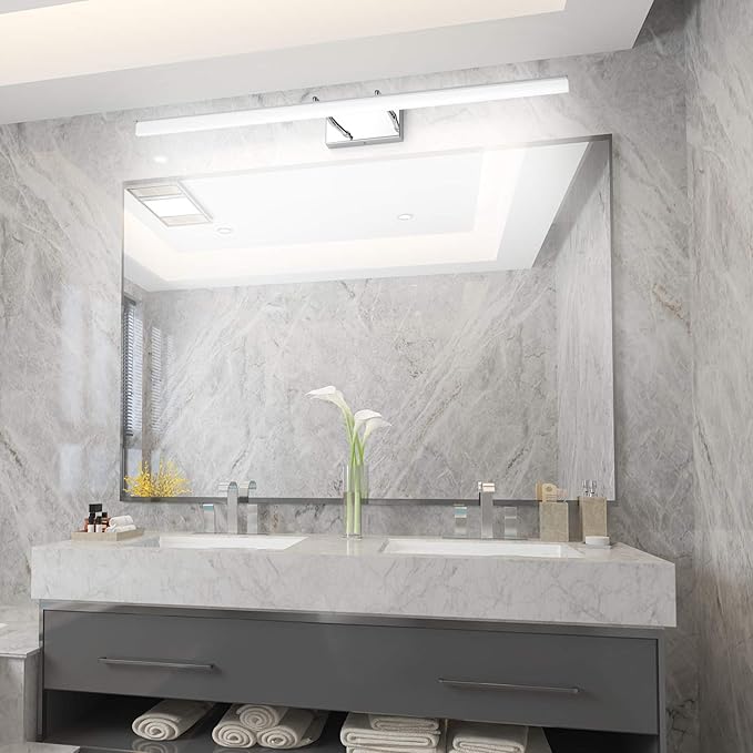 Aipsun 40 inch Modern LED Vanity Lights Adjustable Bathroom Light Fixtures Over Mirror Chrome Vanity Lighting 5500K