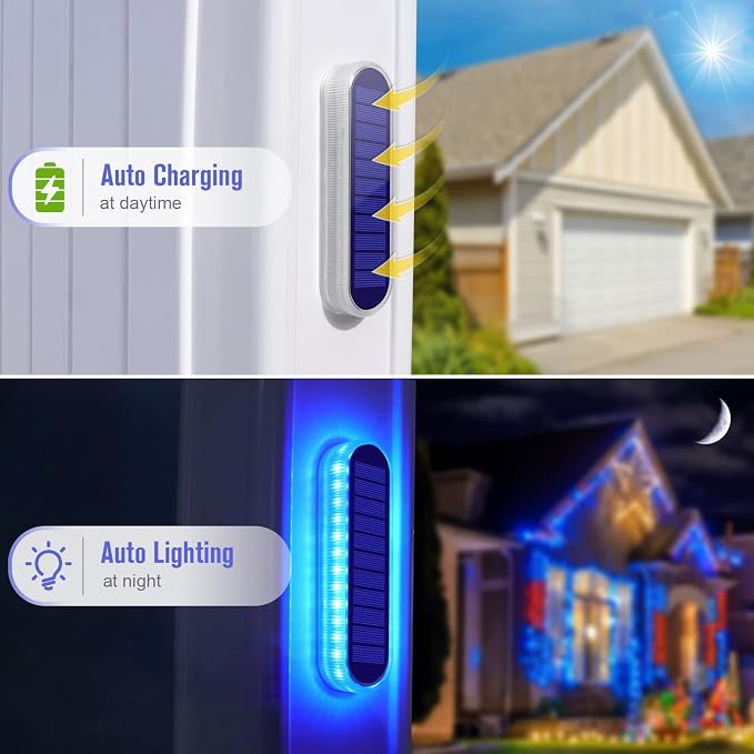 Honalia Solar Dock Deck Lights Outdoor, 6 Pack Blue Solar Step Lights, IP68 Waterproof Solar Powered Driveway Lights for Stair, Sidewalk, Garden, Pathway, Patio, Walkway, Pool