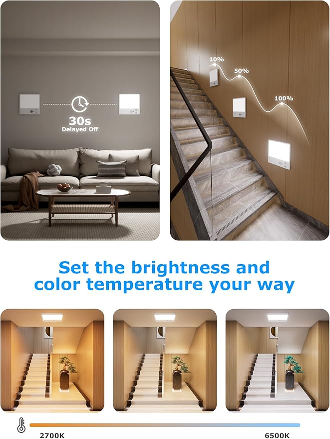 Rechargeable Motion Sensor Light Indoor with Remote,Closet Lights Motion sensored,Magnetic Wireless Ceiling Light ,Motion Sensor Light Indoor,12000mAh Wireless Ceiling Light for Closet ShowerStairs