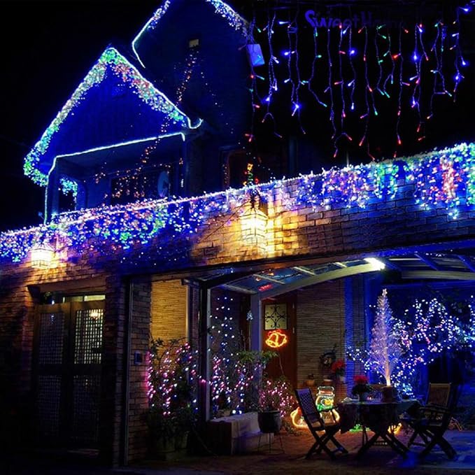 Lainin 11ft 96 LED Multi Color Linkable Fairy Curtain String Light with 8 Modes Functional Controller for Indoor/Outdoor/Patio/Wedding/Christmas Party Decor