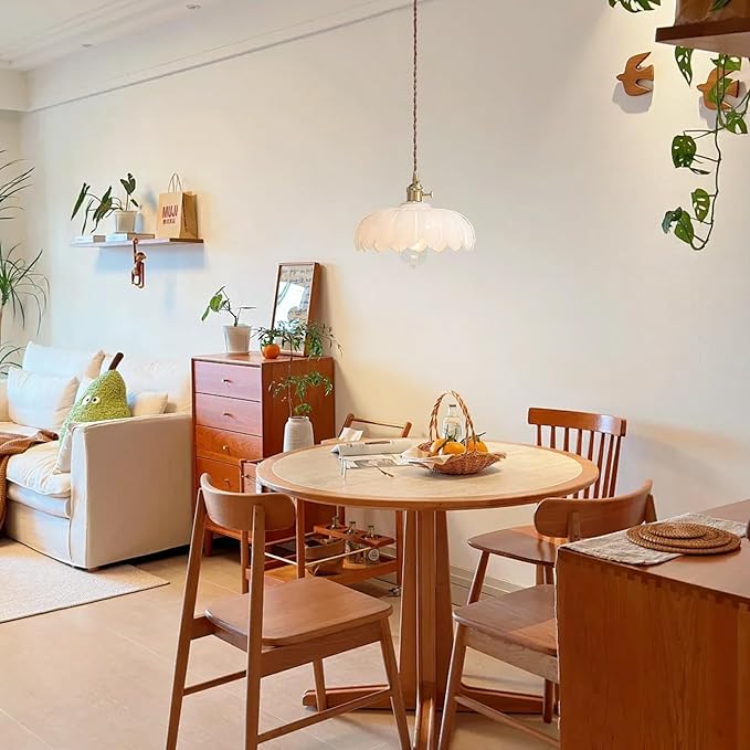 XZHGCEE Vintage Pendant Light Fixtures: Milk Glass Pendant Lights Kitchen Island, White Milk Glass Pendant Light Fixture for Bedroom Dining Room