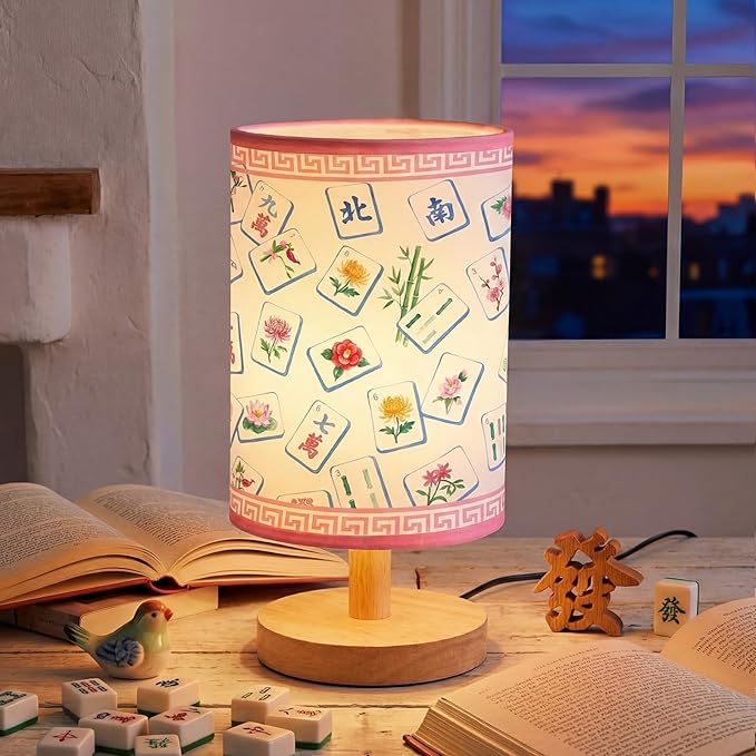 Glooglitter Mahjong Table Lamp 3 Colors Dimmable Lights 9.72 x 5.12 Inch Mahjong Night Light Bedside Bedroom Lamps for Desk Living Room Bedroom Decor Birthday Gifts
