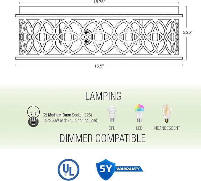 Kira Home Blythe 17" 3-Light Rustic Farmhouse Flush Mount Ceiling Light + Metal Cage Drum Shade, Antique White Finish