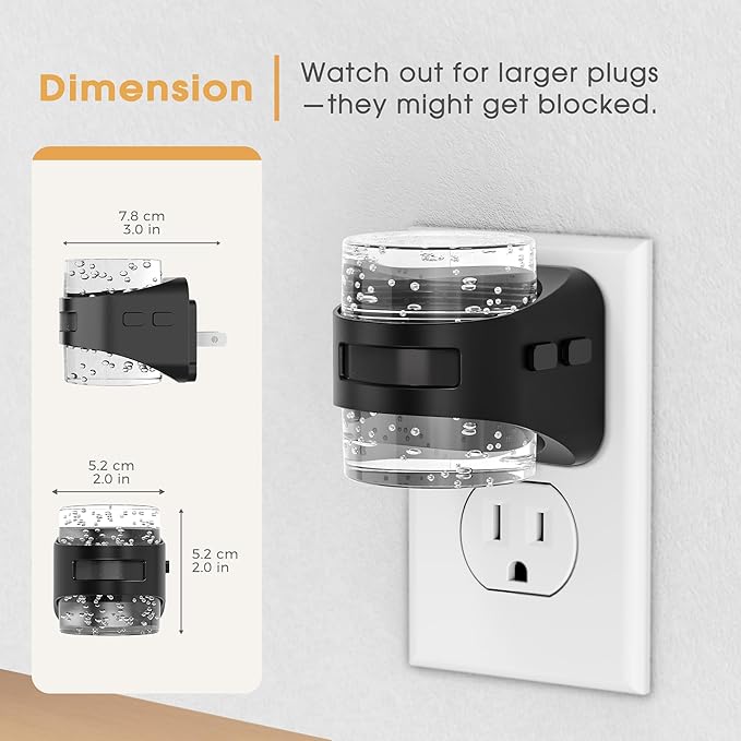 Briignite LED Night Light Plug into Wall Dimmable[2 Pack] Night Light with Bubble Design 5 Color Temperature & Brightness Levels Dusk to Dawn Sensor Nightlights for Bathroom, Hallway, Rooms, 5CCT