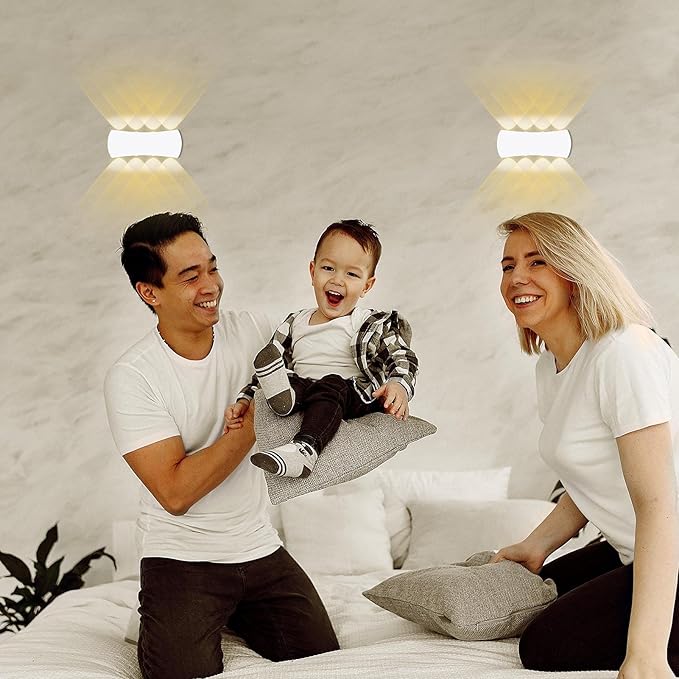Kawell 8W Modern Wall Sconces LED Wall Light Up Down Indoor Outdoor Aluminum Wall Lamp LED Waterproof IP65 for Bedroom Living Room Bathroom Stairs Hallway Corridor Porch, White 3000K
