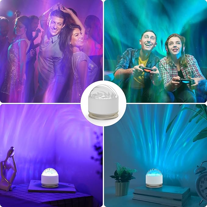 HUMIIEYE Northern Lights Projector, 13 Colors Aurora Night Light Projector for Bedroom, 3 Timers, Remote Galaxy Light Projector, Memory Function Dimmable Mood Lighting for Playroom Kids Teen Girl Gift