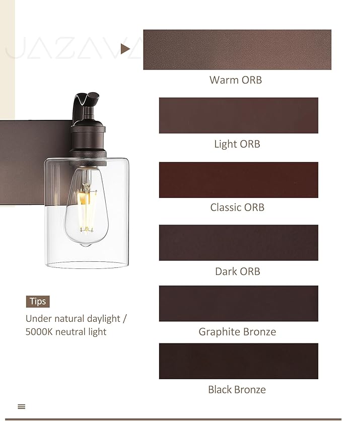 8-Light Wall-Mounted Vanity Fixture, Frosted Glass Over Mirror Lighting, Oil Rubbed Bronze Finish,VL01ORBW-8