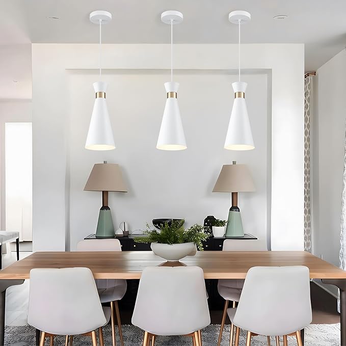2026 New Gold White Pendant Lights Kitchen Island 3 Pack, 5.9" Mini Modern Brass Island Lights for Kitchen Bar Pendant Light Fixtures, Small kitchen pendant lighting over island Sink Dining Room