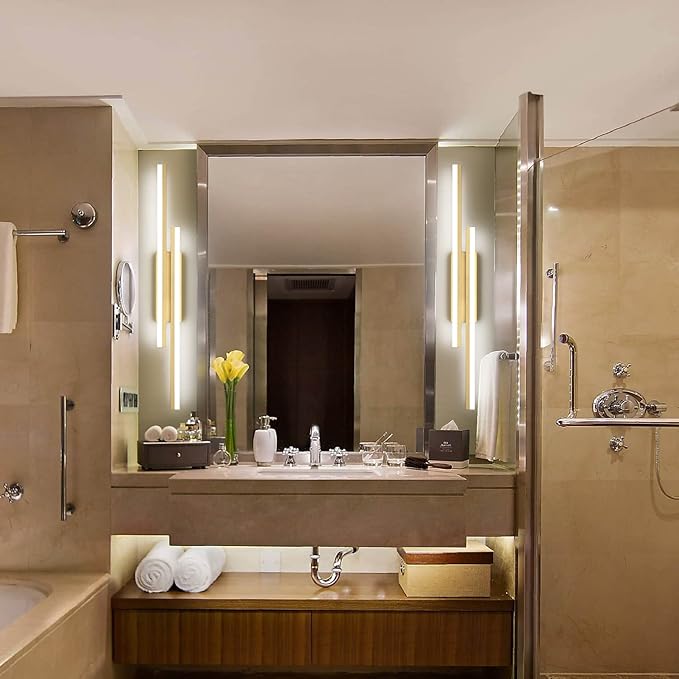 PRESDE 40" LED Bathroom Vanity Light, Modern Brushed Gold Wall Bar Fixture Over Mirror Dimmable