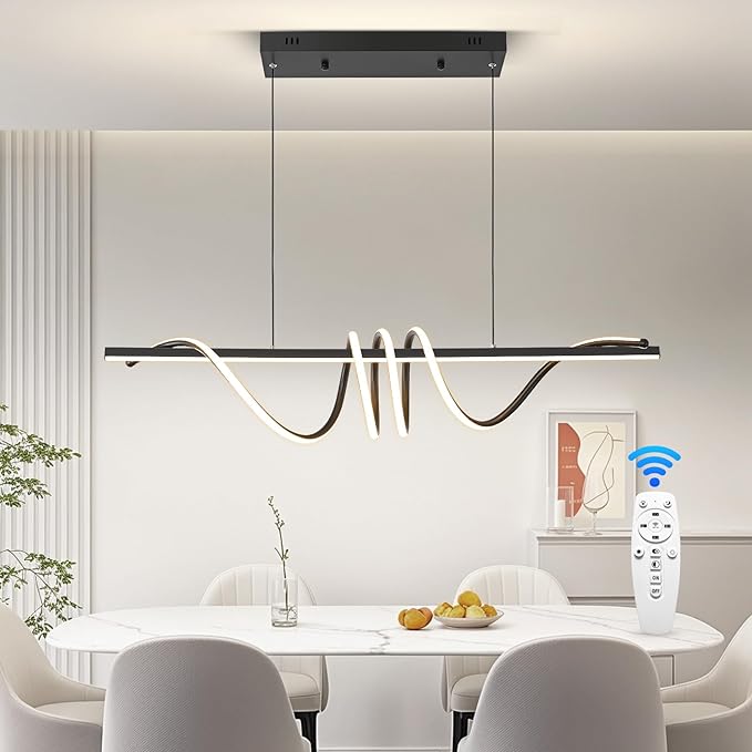 56.29" Modern LED Pendant Lights, 3300k-6500K Adjustable Color Temperature Hanging Light Fixture, Modern Island Lighting Lamp Fixture for Kitchen, Billiard Room