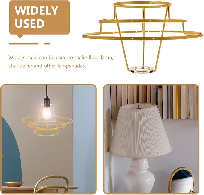 OSALADI DIY Chandelier Frame Lamp Shade Wire Frame 10.9 Inch Iron Light Fixture Replacement for Ceiling Pendant Lamps and Table Lamps