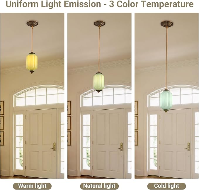 LOUSACE 5.5 in Vintage Milk Glass Ceiling Light Fixture, Antique Green Semi Flush Mount Milk Glass Pendant Light, Farmhouse Ceiling Light for Kitchen Hallway Dining Room Bedroom, LED Bulb Included
