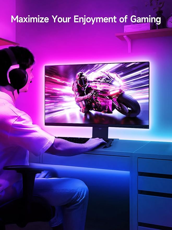 Tyute TV LED Lights, 18.0ft LED Lights for 40-75 Inch TV Behind Lighting, RGB Color Changing TV Backlight with APP & Remote Control, Music Sync USB LED Strip Light for Bedroom Gaming Room Decor