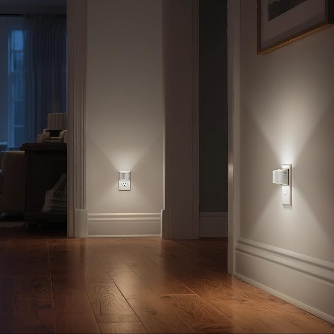 DORESshop LED Night Light[2 Pack], Night Lights Plug into Wall, 3 Level Brightness Adjustable Plug in Night Light, Dusk to Dawn Sensor Nightlights for Adults,Bedroom,Bathroom,Hallway, 5000K