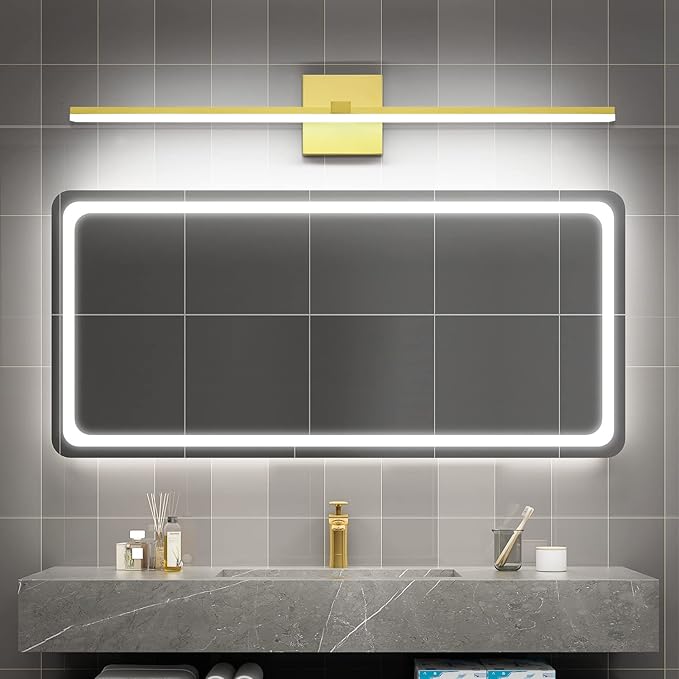 ZUZITO LED Vanity Light Gold Modern 30 inch Bathroom Lighting Fixtures Over Mirror Dimmable Bath Wall Lights Bar