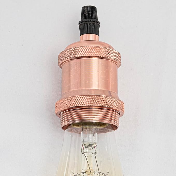 Kiven H-Type Track LightPendants, 59 Inch Cord Length Black Weave Rope Adjustable Length, Restaurant Chandelier DecorativePendant Light IndustrialPendant Lamp 3 Pack,Bulb Not Included（Rose Gold）