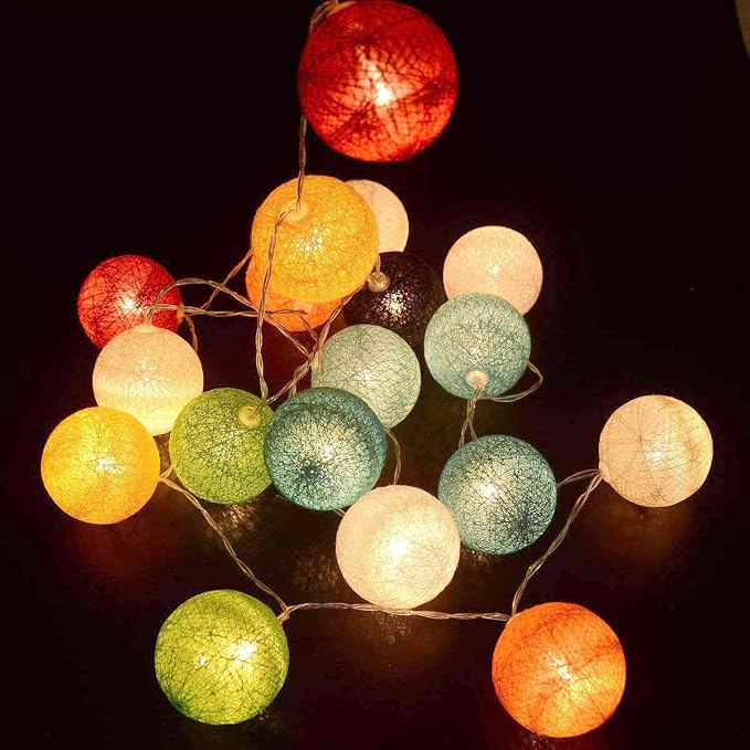 Gardeningwill 3M/10Ft 30 Mixed Color Ball LED Xmas Wedding Battery Operated String Fairy Light