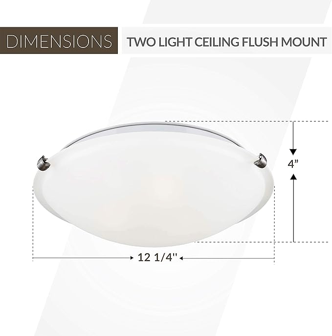 Seagull 7543502-962 Two Light Ceiling Flush Mount,White