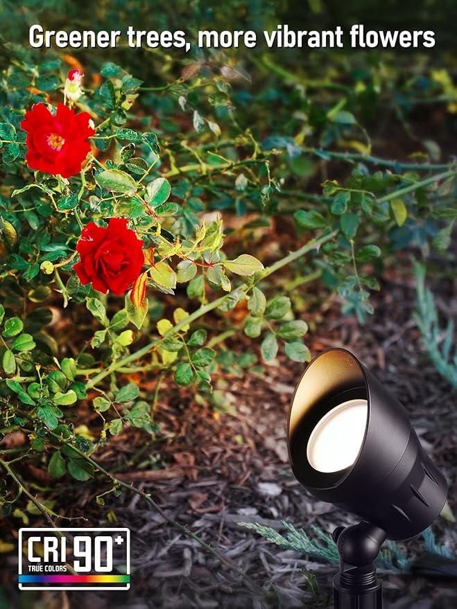 LEONLITE 4-Pack 5CCT 5W 12-24V Low Voltage LED Spotlight Oil Rubbed Bronze | 1800K2700K3000K4000K5000K, Landscape Pathway Lights Outdoor, CRI90, Aluminum Spot Lights for Garden, ETL, IP65 Waterproof