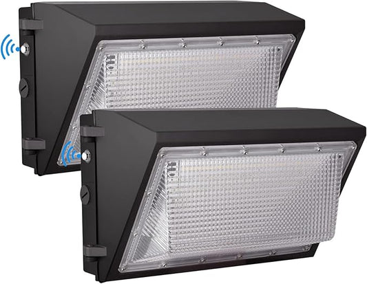 LED Wall Pack Light with Dusk to Dawn Photocell,100W 13000LM 5000K Daylight Wall Pack, AC100-277V Input,500W HPS/HID Equivalent, Waterproof Commercial Security Lighting for Warehouses, Garage, 2 Pack