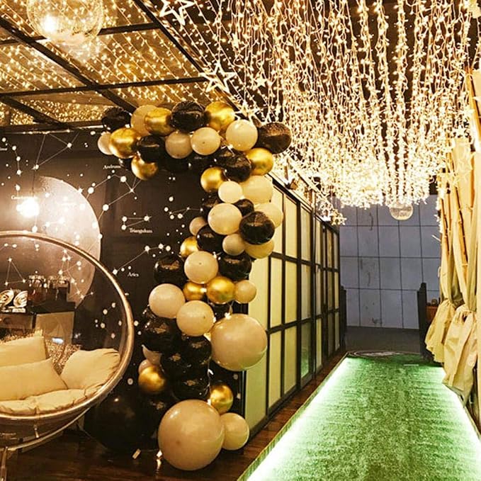 ZIMINGU Icicle Dripping Lights, 13FT 144 LEDs 8 Modes Christmas Connectable Twinkle Window Curtain Fairy Waterfall Diwali Ceiling String Lights for Outdoor Indoor Decorations (Warm White, 4X0.6M)