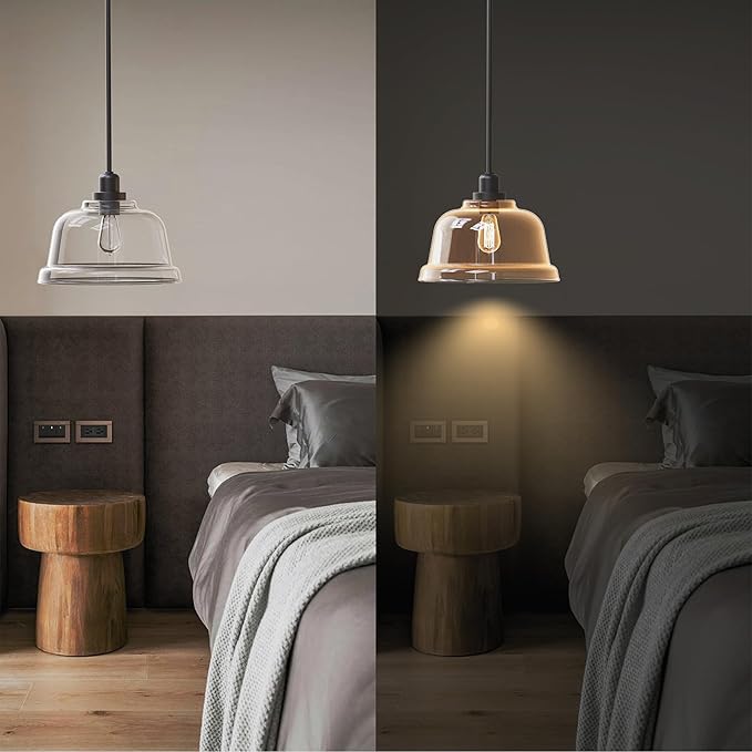 Tawson Aura 1-Light Pendant Ceiling Light Fixture with Clear Glass Shade Dark Bronze for Kitchen Island, Hallway, Entryway, Passway, Dining Room, Bedroom, Balcony Living Room