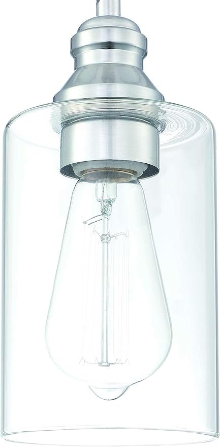 WISBEAM Pendant Lighting Fixture, Hanging Ceiling Lights with E26 Medium Base Max. 60 Watts, ETL Rated, Bulbs not Included, Nickel, 3-Pack