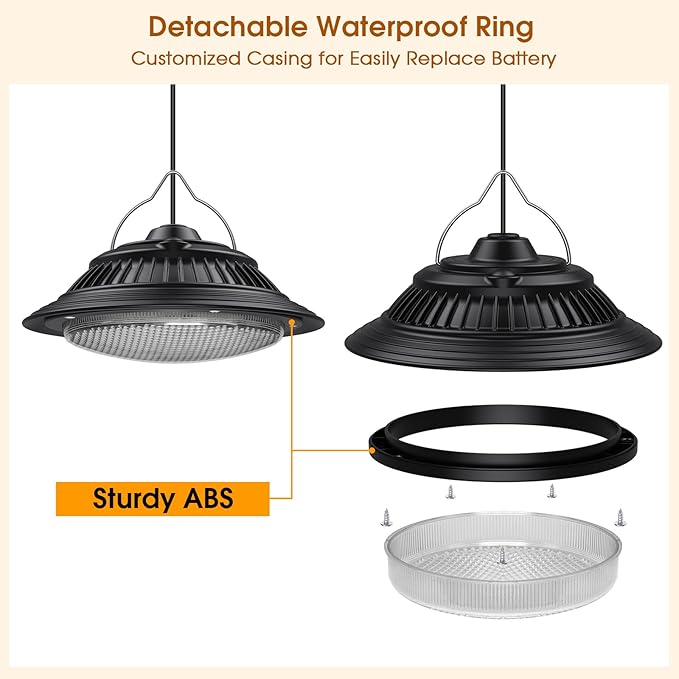 Solar Shed Lights Indoor 2 Pack, 3200K/4000K/6000K Dimmable Daytime Available Pendant Lights Outdoor with ON Off Switch & Remote Solar Powered Hanging Chandelier Lights for Home Barn Garage
