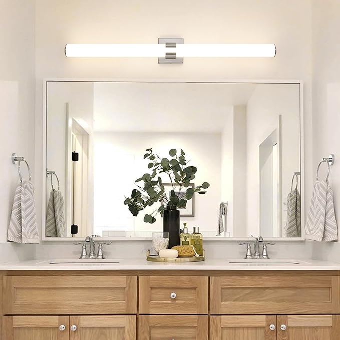 AIJIASI Bathroom Vanity Light Fixtures - 39 Inch Brushed Nickel Bathroom Lights Over Mirror, 36W 3000K Dimmable LED Vanity Light Bar Modern Wall Sconce Light for Mirror Living Room Gallery Hallway