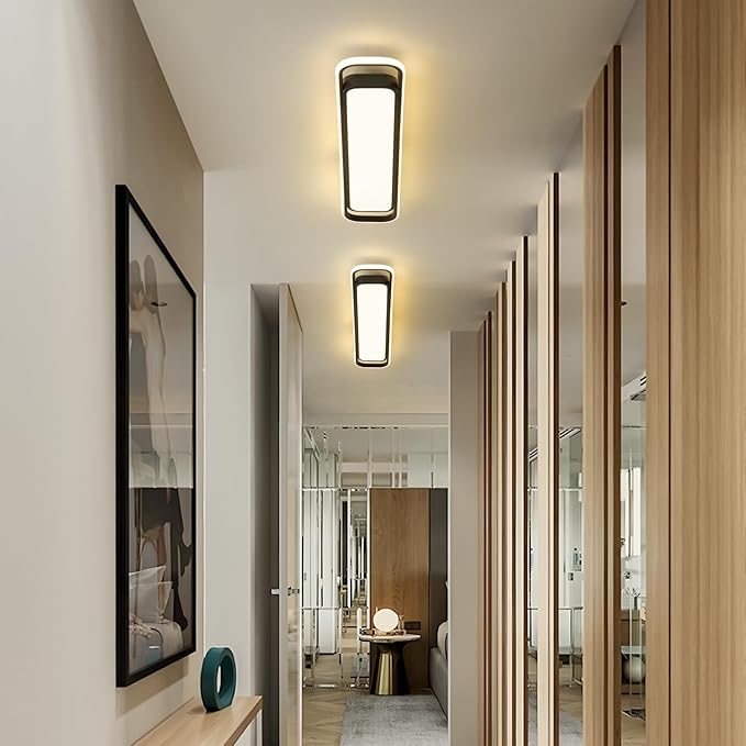 ORANOOR Modern LED Ceiling Lighting with Remote, 70W Dimmable Black Linear Flush Mount Light Fixture, 39.4'' Low Profile Lights Fixture Long LED Ceiling Lamp for Kitchen Bedroom Living Room Hallway