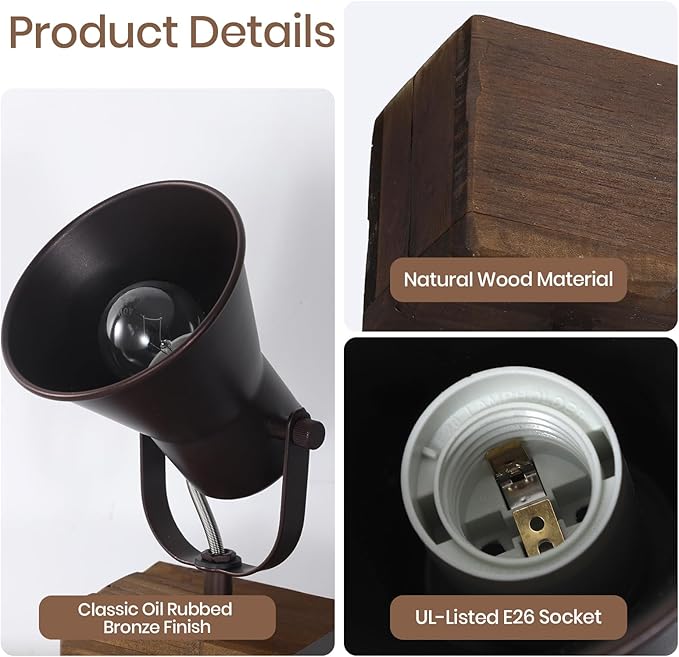 SEEBLEN 4 Light Semi Flush Mount Ceiling Light, Farmhouse Wooden Track Lighting Fixtures Ceiling, Rustic Kitchen Lights Ceiling for Island Dining Room Living Room.