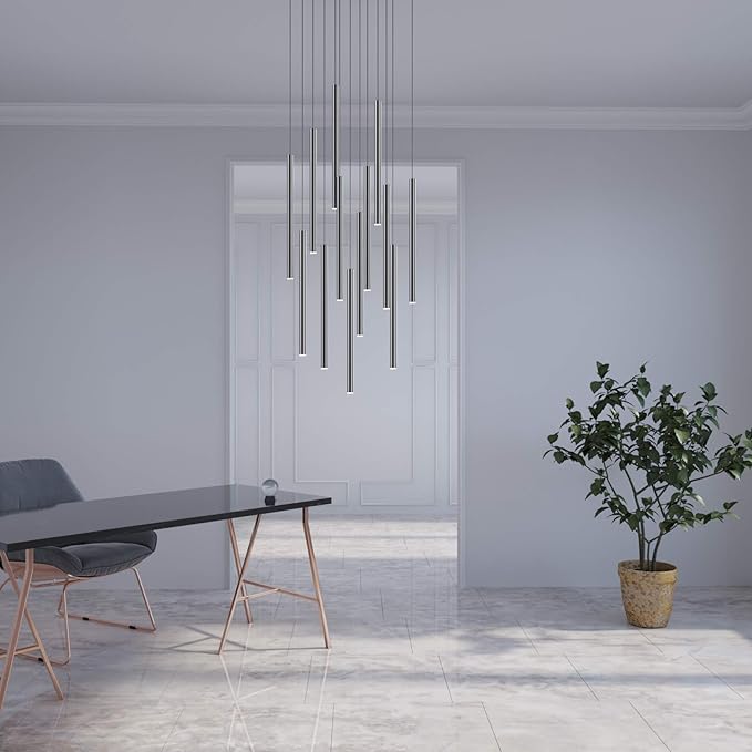 CANALIS 13 Mini Pendant Lighting Nickel - LED Hanging Light Fixture for Kitchen Island, Bar, Foyer - Cluster Pendants - Dimmable, Adjustable Wire, Lamp Bulb Included