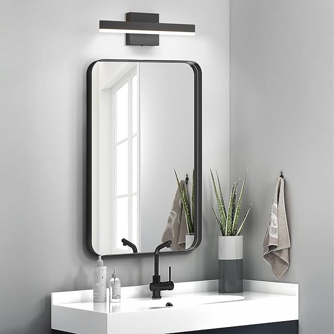 Black Bathroom Vanity Light 15.75 inch, 14W Dimmable 5CCT LED Modern Bathroom Light Fixture Over Mirror - ETL Certificated