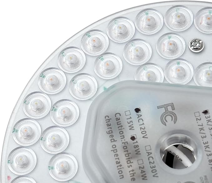 5.12'' LED Ceiling Fan Light Retrofit Kit 18W 2100LM Ceiling Light Replacement PCB Board 5CCT 3000K 3500K 4000K 5000K 6000K Adjustable 120V CRI90 Dimmable(18, watts)