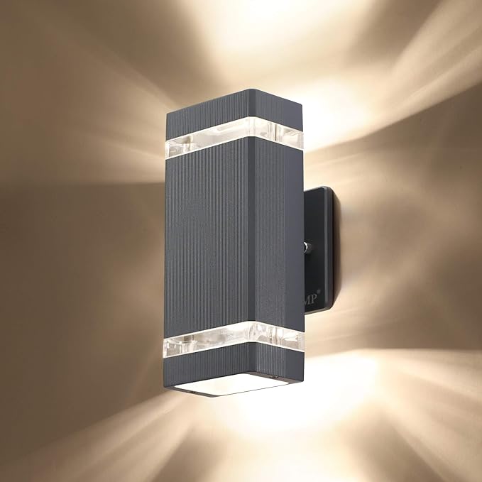 LMP LED Square Up and Down Lights Outdoor Wall Light，Body in Aluminum Waterproof Outdoor Wall Lamps，3000k 5W with Certificate ETL
