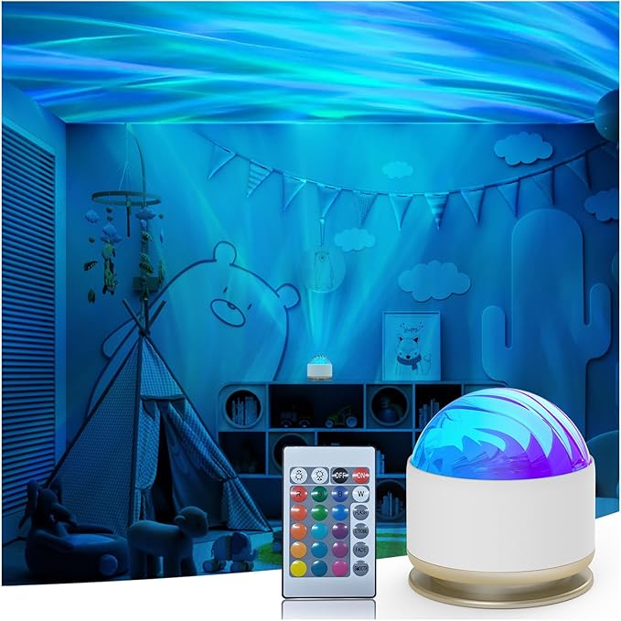HUMIIEYE Northern Lights Projector, 16 Light Color Aurora Night Light Projector for Bedroom, Remote Galaxy Light Projector, Dimmable Mood Lighting with Memory Function for Playroom Kids Teen Girl Gift