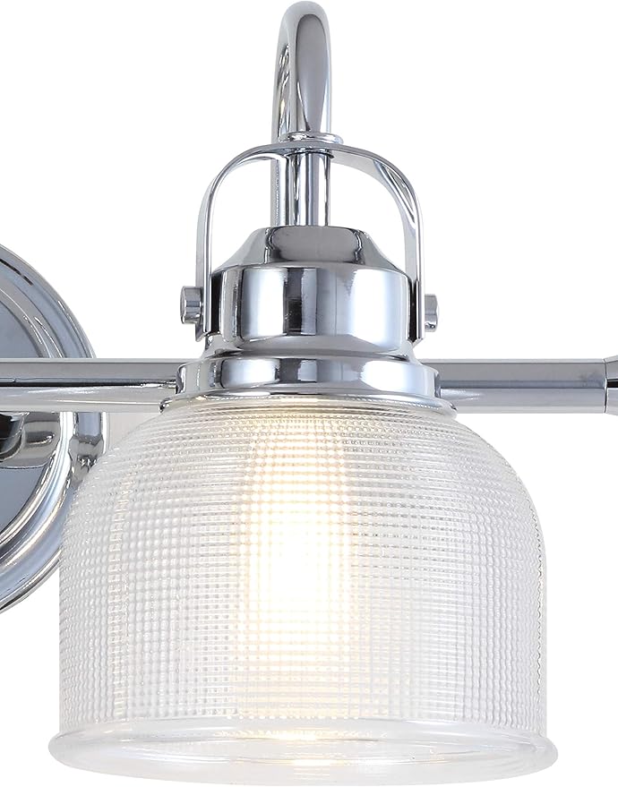 JONATHAN Y 25.25" Chrome Modern Bathroom Vanity Light, 3-Light LED Wall Sconce, Clear Glass Bell Shade for Mirror Hallway Kitchen, ETL Listed, LED Bulb Included (JYL7409A)