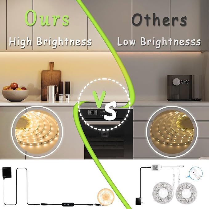 50 FT Warm White Led Lights Strip Rope Lights for Decorations Housewarming Party Indoor Decor Cuttable Strip Lights for Baby Room Bedroom Living Room Ceiling Wall