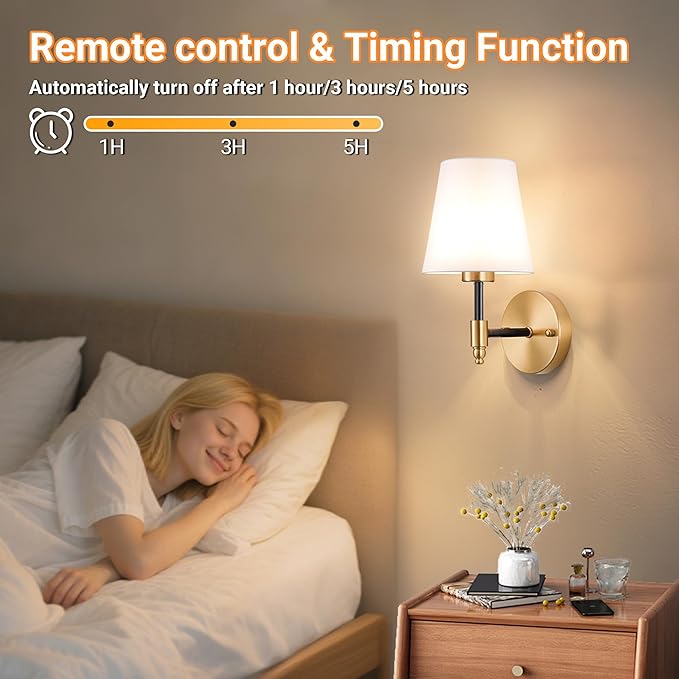 Nekhung Battery Operated Wall Sconces Set of 2, Wireless Wall Light with 10000mAh RGB Dimmable Magnetic Bulb, Rechargeable Wall Sconce with Remote Control for Bedroom Living Room