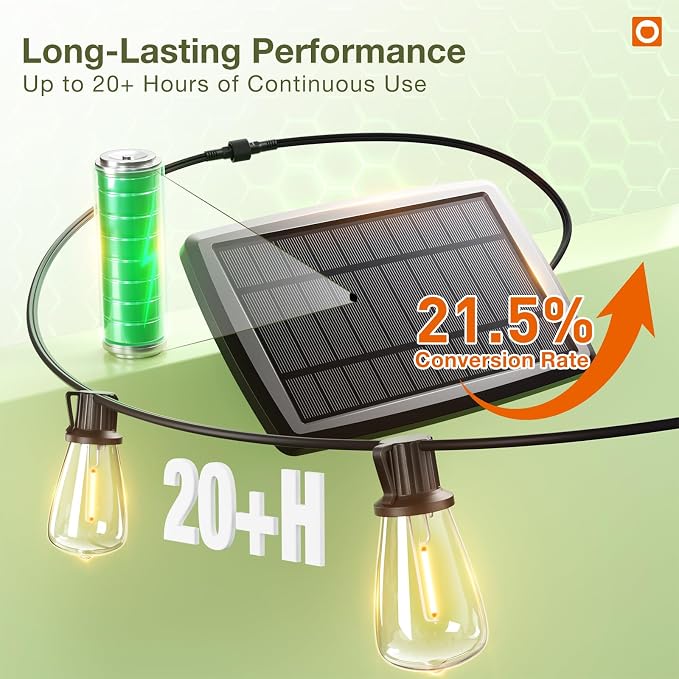 addlon 78(72+6) FT Solar String Lights Waterproof with Remote & USB Port, 24+2 LED Shatterproof Bulbs Patio Lights, Dimmable & Timable 3 Lighting Modes Solar Light for Backyard Camping Garden Decor