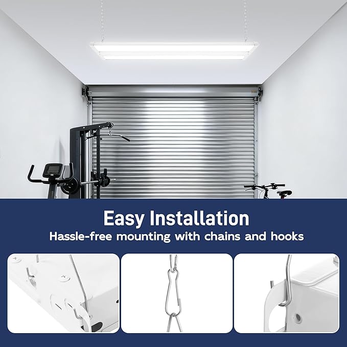 hykolity 2 Pack 2FT LED Linear High Bay Shop Light, 150W, 20250lm 135LM/W, 120-277V, 0-10V Dimmable, 5000K Daylight Hanging Light for Warehouse Workshops, ETL Listed