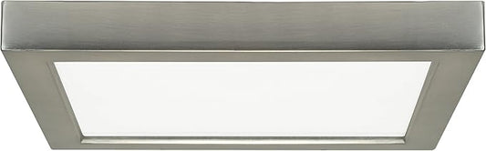 Satco S21515 Transitional LED Flush Mount in Pwt, Nckl, B/S, Slvr. Finish, 9.00 inches