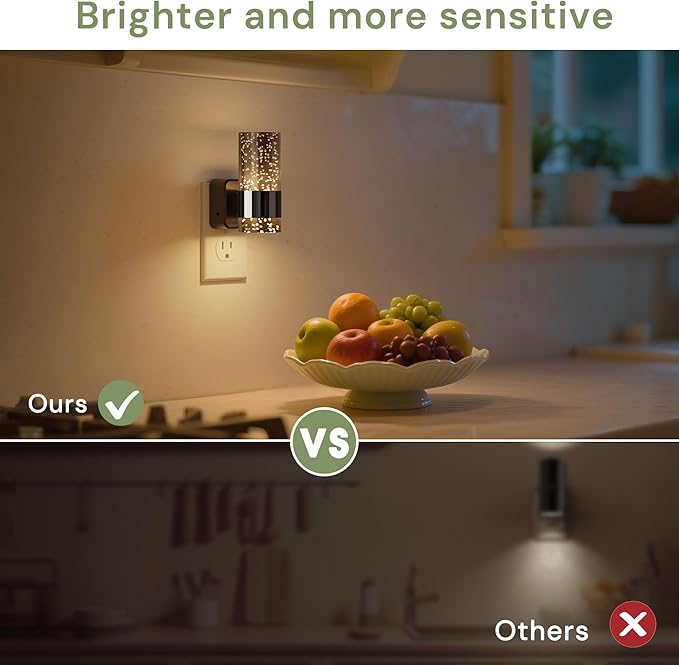 L LOHAS LED Night Lights Plug into Wall, Acrylic Bubble Night Light,Dimmable Nightlight with 0-100 LM, 3000K Plug in Night Light with Dusk to Dawn Sensor, for Bathroom Hallway Bedroom
