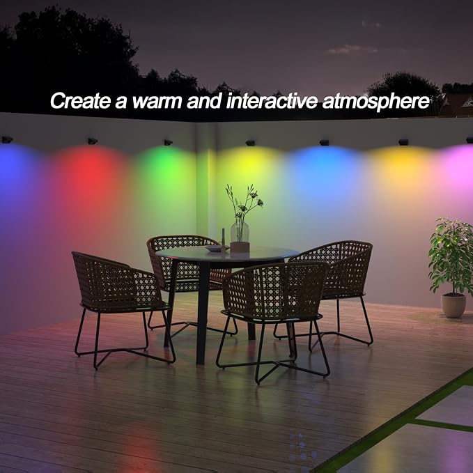 ZCXLIGHT Solar Fence Lights Outdoor,Fence Solar Lights Outdoor Waterproof Led IP65 with10 Fixed Colors ＆ RGB Color Changing for Wall Backyard Step Railing Patio Pool Porchaily&Holiday Decorations (8)